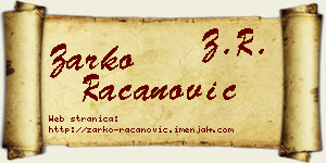 Žarko Račanović vizit kartica